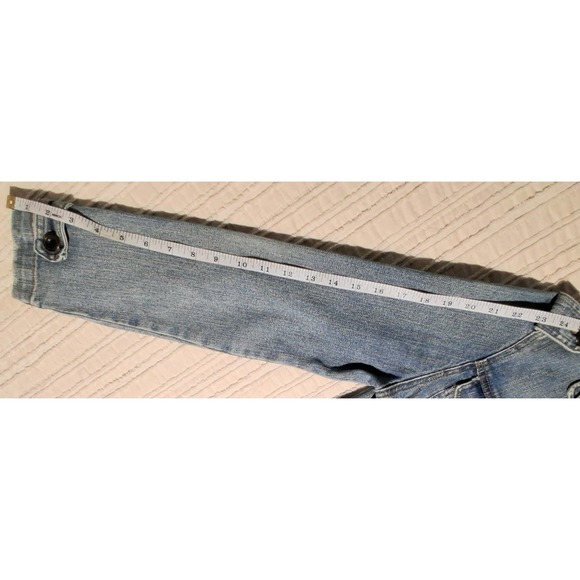 Y2k STAR Light Wash Denim Jacket Women's Button Front Military Style Jean Coat - Picture 15 of 17